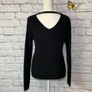Black V-Neck Women's Top